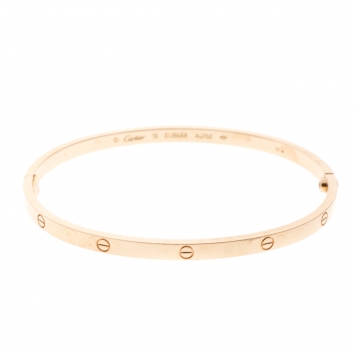 Pre Owned Cartier Love 18k Rose Gold SM Bracelet 19