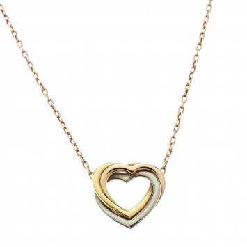Pre Owned Cartier Trinity de Cartier Heart Three Tone 18k Gold Necklace
