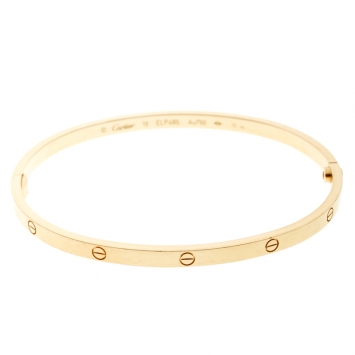 Pre Owned Cartier Love 18k Yellow Gold SM Bracelet 19