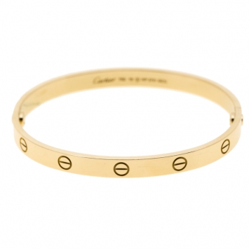 Pre Owned Cartier Love 18k Yellow Gold Bracelet 19