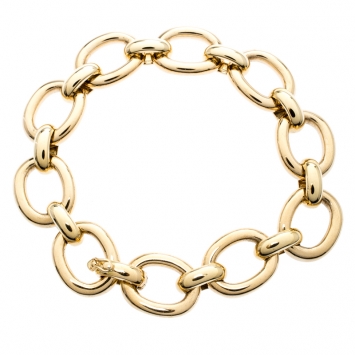 Pre Owned Cartier 18k Yellow Gold Oval Link Chunky Bracelet