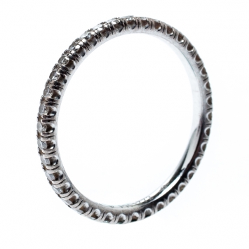 Pre Owned Cartier Etincelle De Cartier Diamond 18k White Gold Wedding Band Ring Size 52