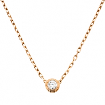 Pre Owned Cartier Diamants Légers Diamond 18k Rose Gold Pendant Necklace SM