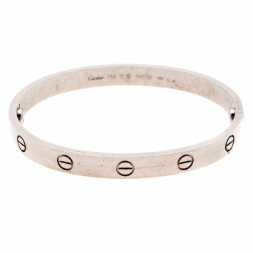 Pre Owned Cartier Love 18k White Gold Bracelet 17