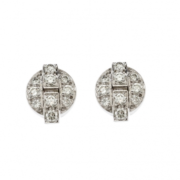Pre Owned Cartier Himalia Diamond 18k White Gold Stud Earrings