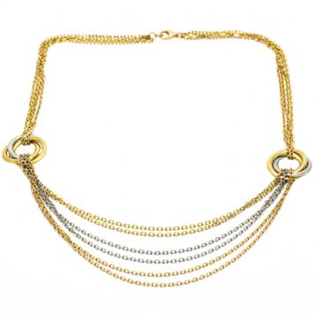 Pre Owned Cartier Trinity Tri Color 18K Gold Waterfall Necklace