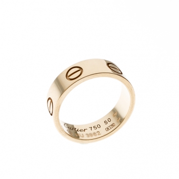 Pre Owned Cartier Love 18k Yellow Gold Band Ring Size 50
