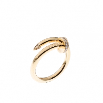 Pre Owned Cartier Juste Un Clou Diamond & 18k Yellow Gold Ring 54