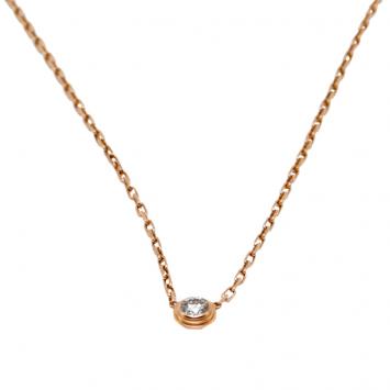 Pre Owned Cartier Diamants Légers Diamond 18k Rose Gold Pendant Necklace