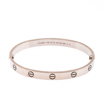 Pre Owned Cartier Love 18k White Gold Bracelet 18cm
