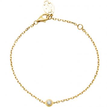 Pre Owned Cartier Diamants Legers De Cartier Diamond Yellow Gold Medium Bracelet