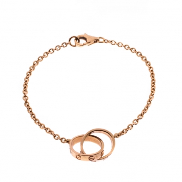 Pre Owned Cartier Love 18K Rose Gold 2 Hoops Bracelet