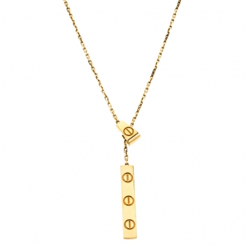 Pre Owned Cartier Love 18k Yellow Gold Lariat Necklace