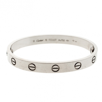 Pre Owned Cartier Love 18k White Gold Bracelet 15