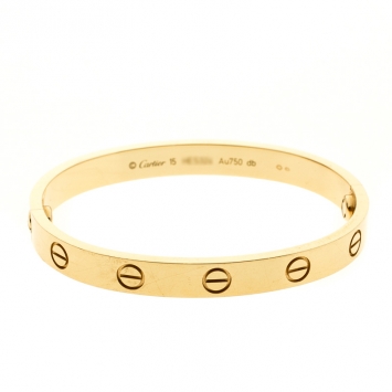 Pre Owned Cartier Love 18k Yellow Gold Bracelet 15