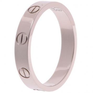Pre Owned Cartier Love 18K White Mini Ring Band Size 54