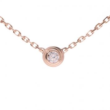 Pre Owned Cartier Diamants Diamond 18k Rose Gold Pendant Necklace XS