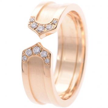 Pre Owned Cartier C De Cartier 18K Rose Gold Diamond Ring Size 55