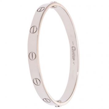 Pre Owned Cartier Love 18k White Gold Bracelet 16