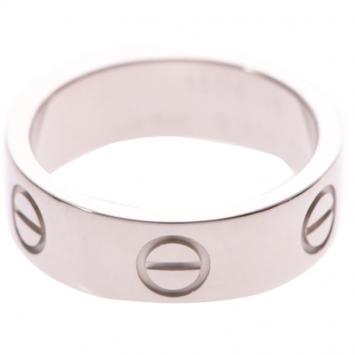 Pre Owned Cartier Love 18K White Gold Band Ring Size 49