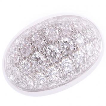 Pre Owned Cartier 18K White Gold Diamond Ring Size 51 