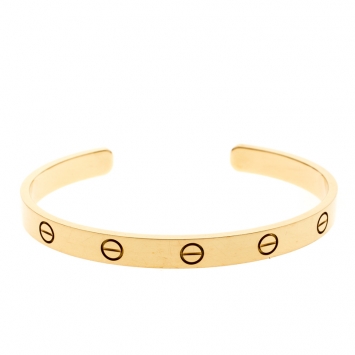 Pre Owned Cartier Love 18k Yellow Gold Open Bracelet 18