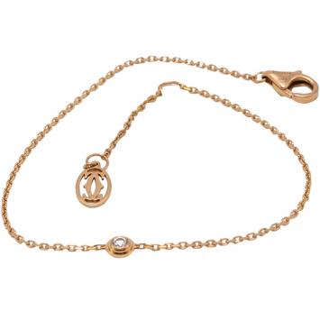 Pre Owned Cartier 18K Rose Gold Diamond Xs Diamants Legers Bracelet 18CM