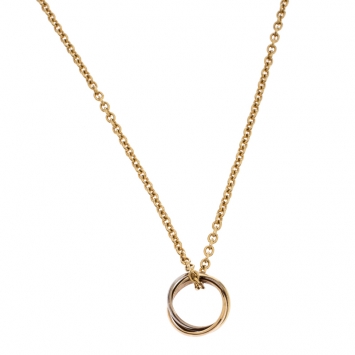 Pre Owned Cartier Trinity 3 Tone 18k Gold Pendant Necklace