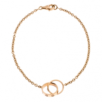 Pre Owned Cartier Love 2 Hoops 18K Rose Gold Bracelet