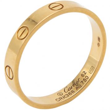 Pre Owned Cartier Love Yellow Gold Ring Size 62