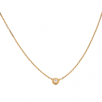 Pre Owned Cartier Diamants Légers Diamond 18k Yellow Gold Pendant Necklace XS