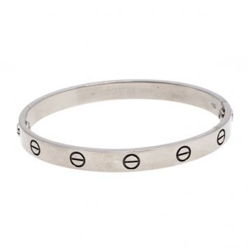 Pre Owned Cartier Love 18K White Gold Bracelet 17