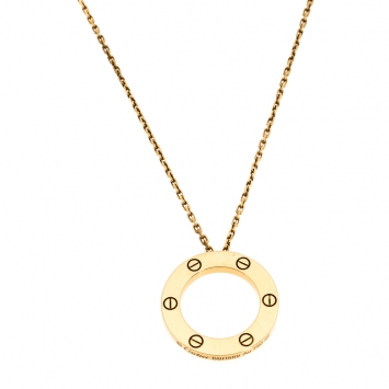 Pre Owned Cartier Love 18K Yellow Gold Pendant Necklace