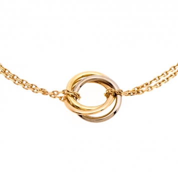 Pre Owned Cartier Trinity Three Tone 18K Gold Chain Bracelet