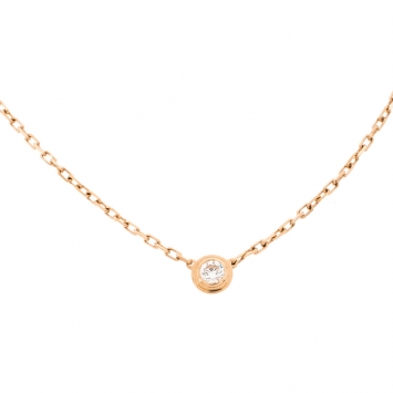 Pre Owned Cartier Diamants Légers De Cartier Diamond 18k Rose Gold XS Necklace