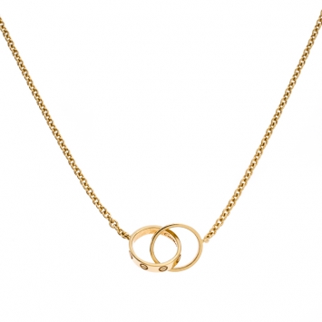 Pre Owned Cartier Love 2 Hoops 18k Yellow Gold Necklace