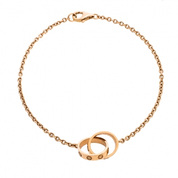 Pre Owned Cartier Love 2 Hoops 18K Rose Gold Bracelet
