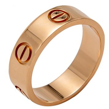 Pre Owned Cartier Love Rose Gold Band Ring Size 51