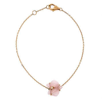 Pre Owned Cartier Caresse d'Orchidées par Cartier Pink Chalcedony 18K Rose Gold Bracelet