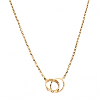 Pre Owned Cartier Love 2 Hoops 18K Yellow Gold Necklace