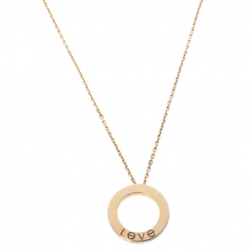 Pre Owned Cartier Love 18K Yellow Gold Pendant Necklace