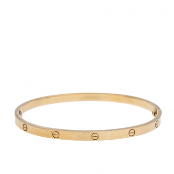 Pre Owned Cartier Love 18K Yellow Gold SM Bracelet 17