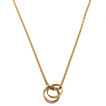 Pre Owned Cartier Trinity Vintage 18K Three Tone Gold Pendant Necklace