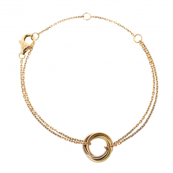 Pre Owned Cartier Sweet Trinity 18K Three Tone Gold Soft Bracelet