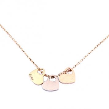Pre Owned Cartier Hearts 18K Gold Pendant Necklace