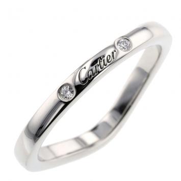 Pre Owned Cartier Ballerine Platinum Diamond Band Ring Size 46