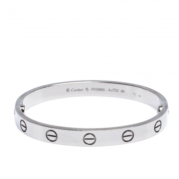 Pre Owned Cartier Love 18K White Gold Bracelet 15
