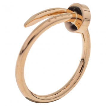 Pre Owned Cartier Juste Un Clou 18K Rose Gold Ring SM Size 49