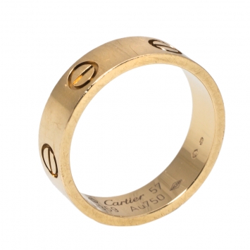 Pre Owned Cartier Love 18K Yellow Gold Ring Size 57