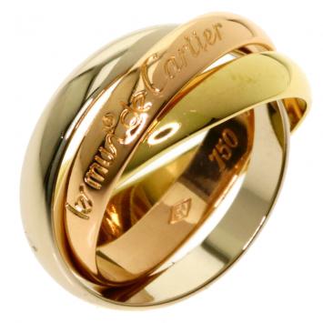 Pre Owned Cartier 18K Yellow, Rose, White Gold Les Must De Cartier Trinity Ring Size 48